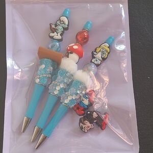 Smurfs Themed Blue Pen Set